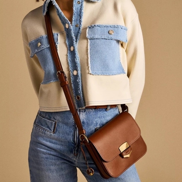 Fossil Handbags - Fossil Lennox Leather Flap Crossbody Bag Brown NWT